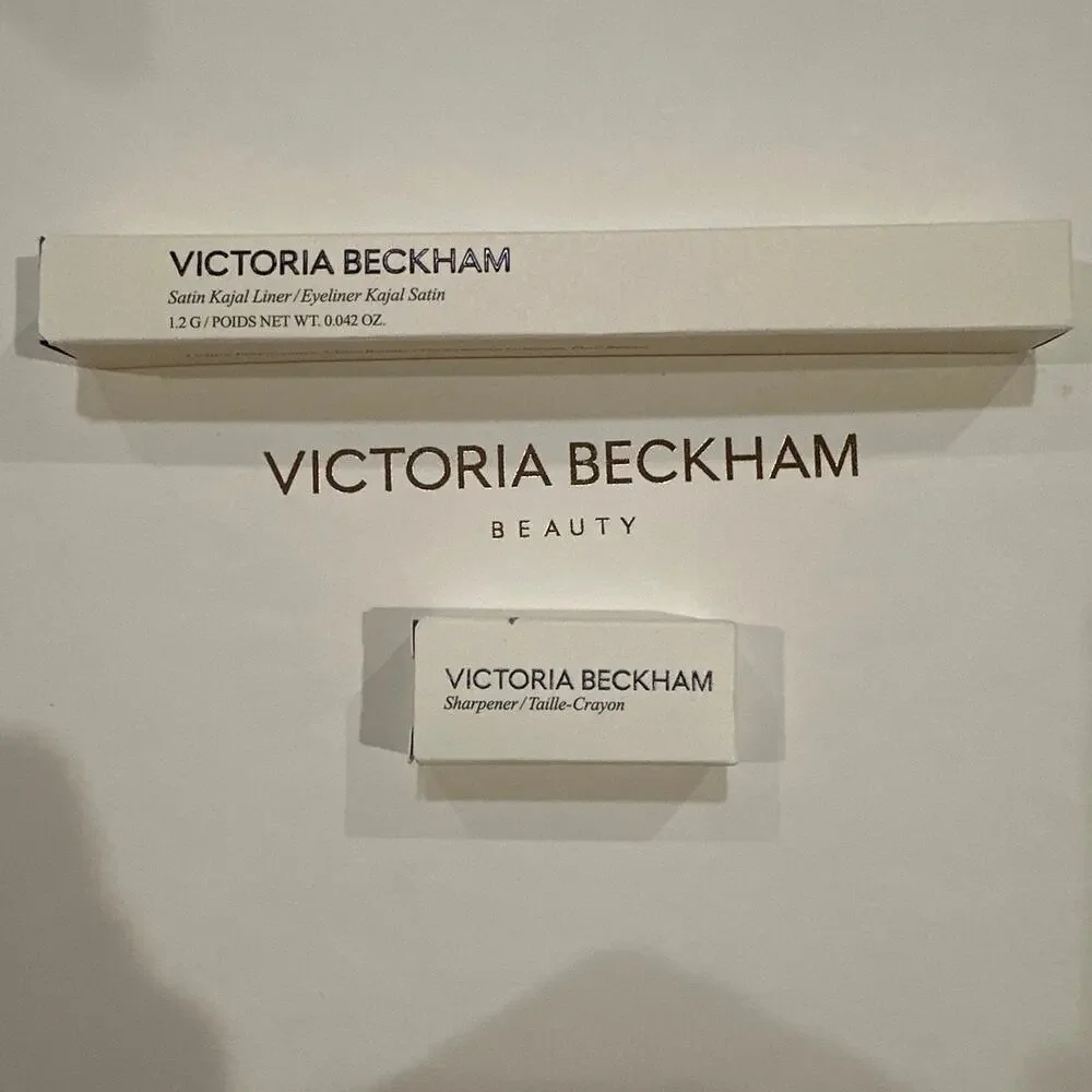 New in box Victoria Beckham satin kajal liner in olive with sharpener